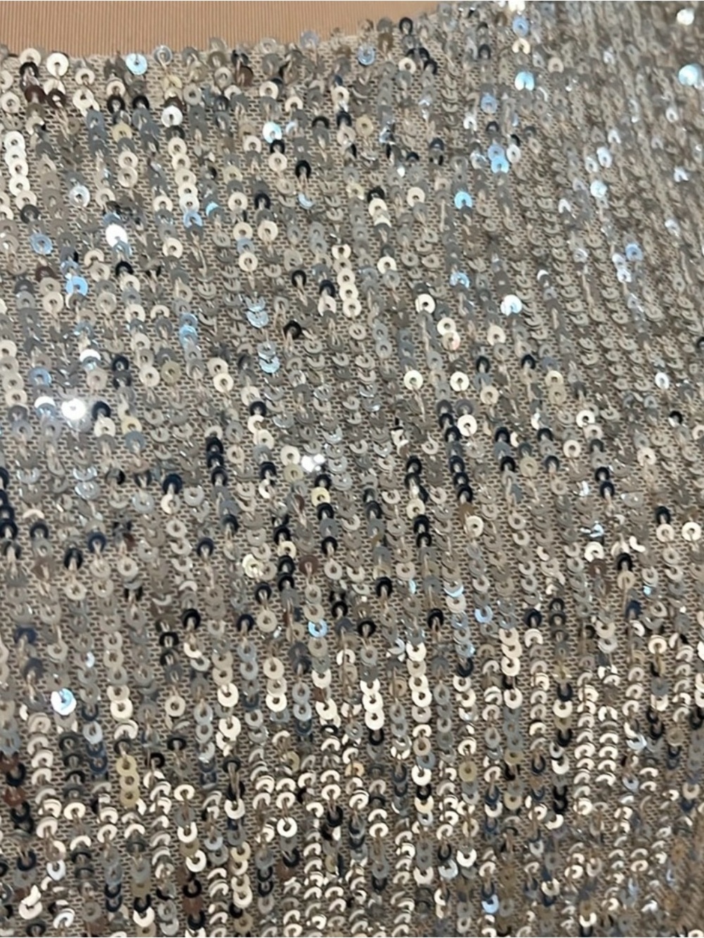 Cable & Gauge Champagne Sequin Short Sleeve Top Medium NWOT Lined - Picture 4 of 9